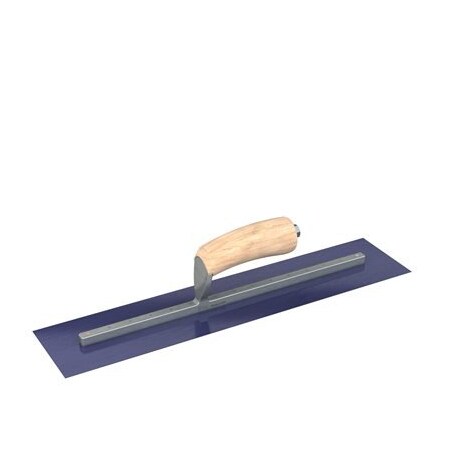 Bon Tool Ultra Flex Blue Steel Finishing Trowel - Sqaure End - 18" x 4" with Camel Back Wood Handle 66-325